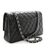 Caviar Quilted Medium Double Flap Black