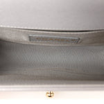 Caviar Quilted Small Boy Flap Light Grey