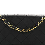 Lambskin Quilted Medium Double Flap Black