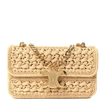 Raffia Effect Claude Chain Shoulder Bag Natural