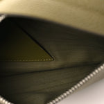 Soft Grained Calfskin Vertical T-Pocket Crossbody Bag Khaki Green