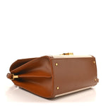 Canvas Calfskin Medium Classic Monogram Cassandra Top Handle Tan Natural