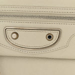 Chevre Silver Metallic Edge Hardware Envelope Clutch Gris Glace