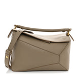 Grained Calfskin Small Puzzle Edge Bag Sand