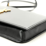 Grained Calfskin Monogram Phone Holder Crossbody Black