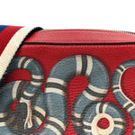 Grained Calfskin Sylvie Web Kingsnake Small Camera Bag Red Multicolor