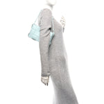 Calfskin Maxi Intrecciato Cassette Pouch On Strap Pale Blue