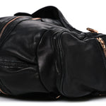 Lambskin Marti Backpack Bag Washed Black Rose Gold Hardware