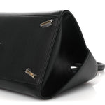 Calfskin Medium Hug Soft Bicolor Shoulder Bag Black Flame Red