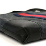 Soft GG Supreme Monogram Appia Calfskin Web East West Messenger Bag Black Grey