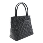 Caviar Quilted Medallion Tote Black