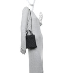 Denim Cuoio Harness GG Monogram Mini Ophidia Tote Bag Black Medium Grey