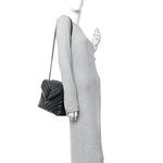 Calfskin Y Quilted Monogram Monochrome Medium Loulou Chain Satchel Black