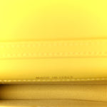 Lambskin Quilted Enamel Logo Flap Card Holder On Chain Yellow