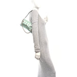 Iridescent Nappa Vertical Matelasse Small Maxi Horsebit Chain Shoulder Bag Iridescent Salvy Green