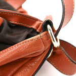 Soft Spongy Calfskin Daria Satchel Burnt Orange