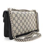 GG Supreme Monogram Textured Dollar Calfskin Small Rectangular Dionysus Shoulder Bag Beige Blue