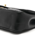 Lambskin Quilted Small Easy Carry Flap Black