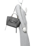 Grained Calfskin Mini Belt Bag Grey
