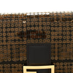 Fabric Jacquard Paillettes Vitello Seta FF 1974 Baguette Testa di Moro Real Ebano