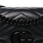 Calfskin Matelasse Monochrome Mini GG Marmont Shoulder Bag Black