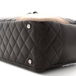 Calfskin Quilted Cambon Large Bowler Brown Beige