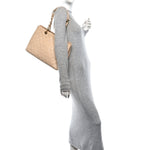 Caviar Quilted Grand Shopping Tote GST Beige Clair