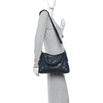 Agneau Giant 12 Silver Hardware Town Bleu Obscur