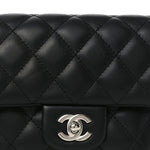 Calfskin Quilted CC Uniform Flap Belt Bag Black