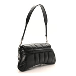Nappa Vertical Matelasse Small Maxi Horsebit Chain Shoulder Bag Black