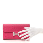 Ostrich Constance Long Wallet Rose Tyrien