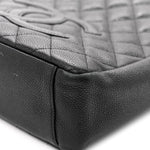 Caviar Quilted Petit Shopping Tote PST Black