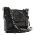 Aged Calfskin Quilted New Medium Gabrielle Hobo Black