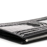 Shiny Porosus Crocodile Lisse Kelly Cadena Clutch Black