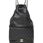 Lambskin Quilted Large In Seoul Backpack Black