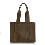 Calfskin Medium Woody Tote Army Green