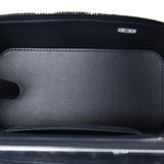 Denim Quilted Vanity Case With Chain Dark Blue Orange