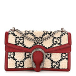 Tweed GG Monogram Small Dionysus Shoulder Bag White Black Romantic Cherry