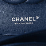 Caviar Quilted Medium Double Flap Navy