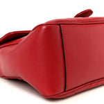 Calfskin Matelasse Small GG Marmont Top Handle Shoulder Bag Hibiscus Red