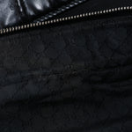Calfskin Canvas Double Zip Large Travel Bag Black