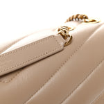 Calfskin Y Quilted Monogram Medium Loulou Chain Satchel Dark Beige
