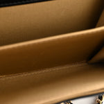 Lambskin Quilted Pearl Crush Clutch With Chain Black