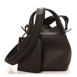 Grained Calfskin Micro Bale Bag Dark Chocolate Licorice