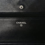 Lambskin Quilted Wallet On Chain WOC Black