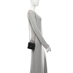 Lambskin Quilted Bi-Color Top Handle Clutch With Chain Black Pink