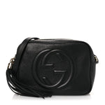 Pebbled Calfskin Small Soho Disco Bag Black