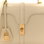 Satinated Calfskin Small 16 Top Handle Bag Beige