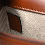 New Canvas Charisma Calfskin Crystal GG Monogram Mini Horsebit 1955 Shoulder Bag Camel Ebony