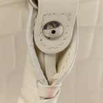 Semi Shiny Calfskin Crocodile Embossed Neo Classic Silver Hardware Nano City Crossbody White
